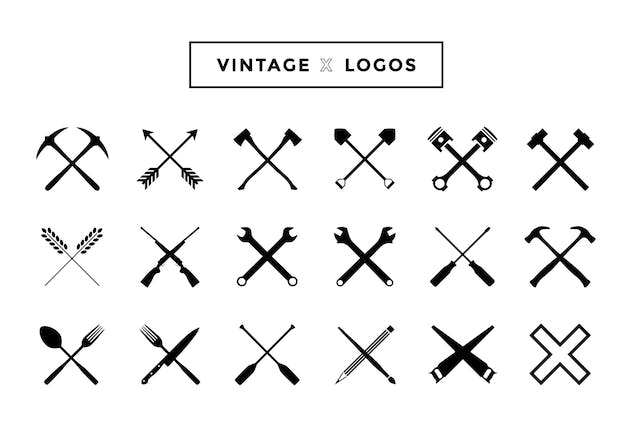 fourth preview of 'Premium Vintage X Logos  Free Download'