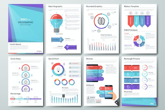 fourth preview of 'Premium Pro Flat Infographic Brochures  Free Download'