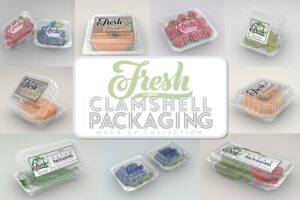 Banner image of Premium Clear Clamshell Containers Fresh Packaging Mockups  Free Download