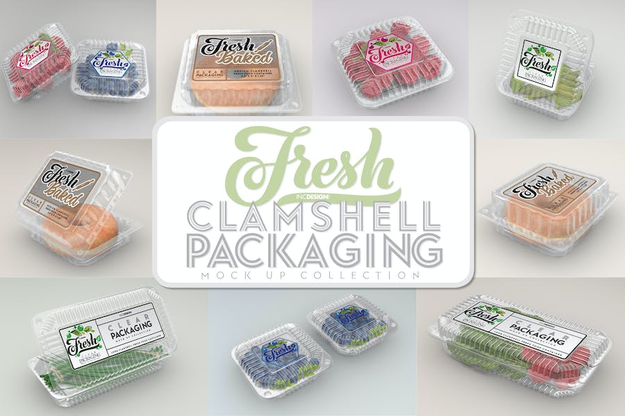 Premium Clear Clamshell Containers Fresh Packaging Mockups  Free Download