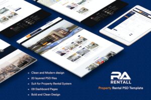 Banner image of Premium Rentall - Property Rental PSD Template  Free Download