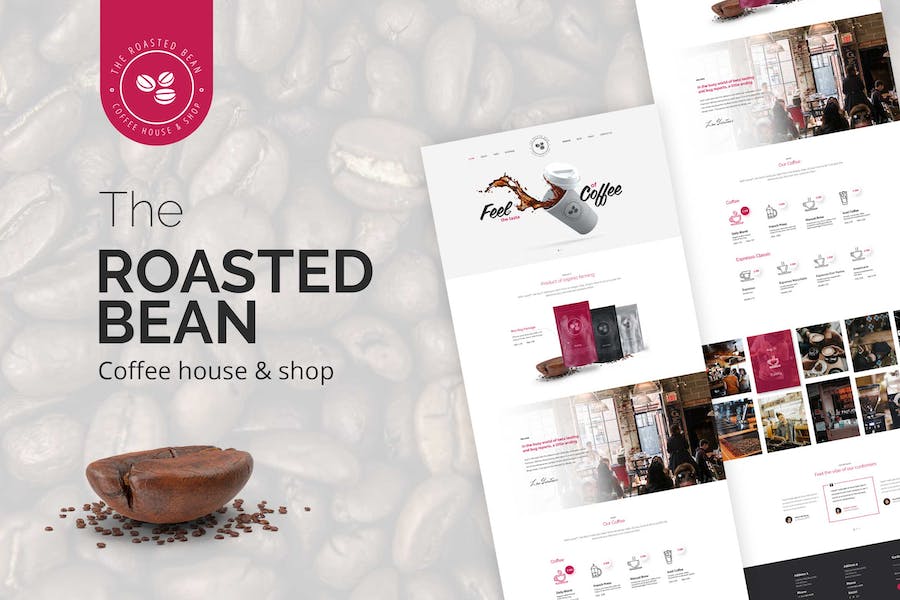 Premium Roasted Bean Creative Coffee Shop PSD Template  Free Download