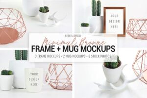 Banner image of Premium Picture Frame and Mug Mockups - Minimal Bronze  Free Download
