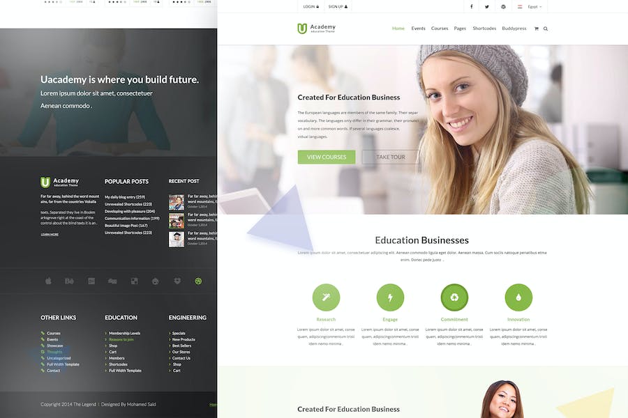 Premium Uacademy Learning Management System PSD Template  Free Download