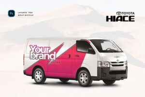 Banner image of Premium Toyota Hiace Van Mockup  Free Download