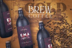 Banner image of Premium Cold Brew Coffee Bottle Mock-Up  Free Download