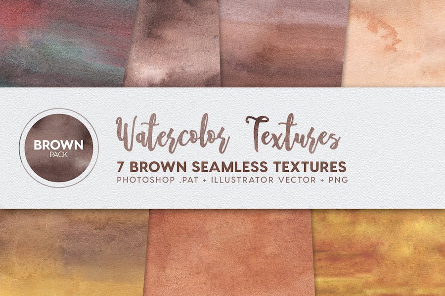 Premium Watercolor Seamless Textures Brown Pack  Free Download