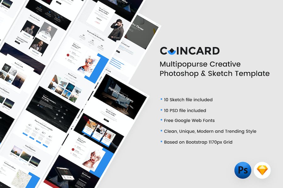 Premium CoinCard – Creative Multipurpose Template  Free Download