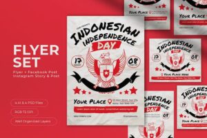 Banner image of Ivory Hand Drawn Dirgahayu Indonesia Flyer Set  Free Download