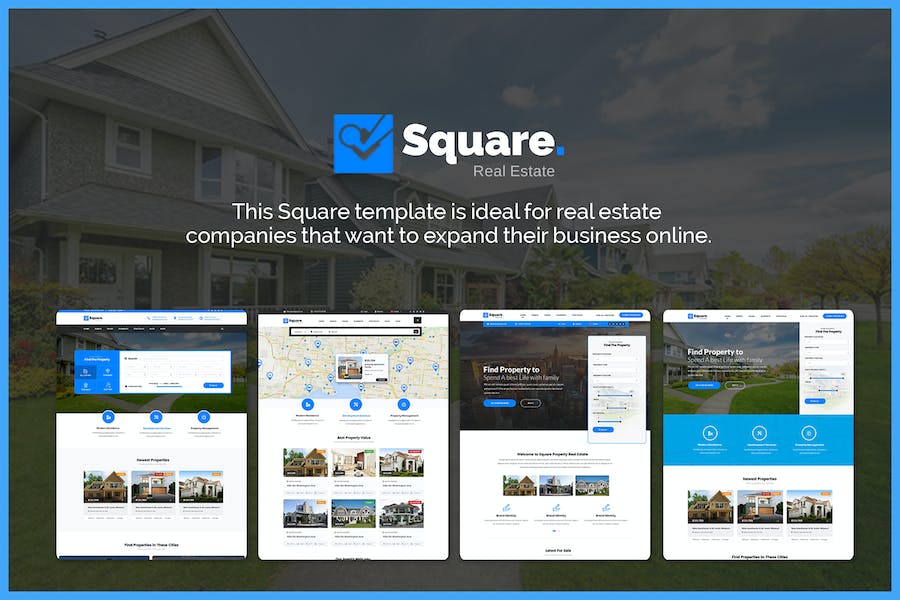 Premium Square Professional Real Estate PSD Templates  Free Download