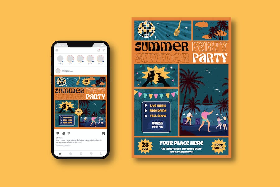 Premium Summer Party Flyer  Free Download