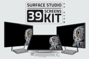 Banner image of Premium Surface Studio Kit Mockup  Free Download