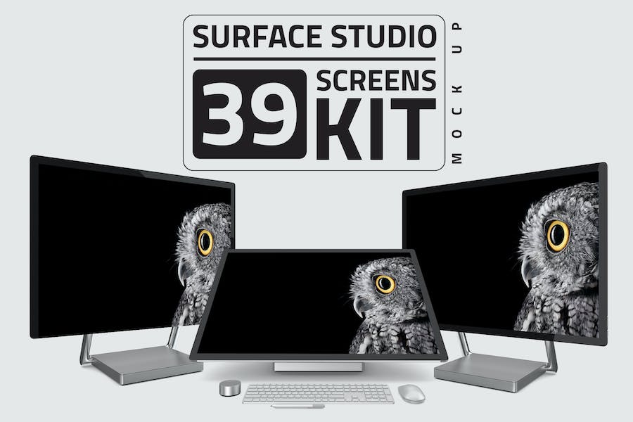 Premium Surface Studio Kit Mockup  Free Download