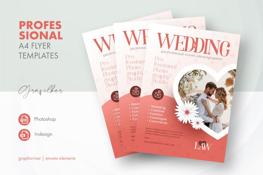 Premium Wedding Photography Flyer Templates  Free Download