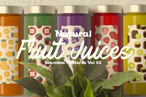 Banner image of Premium Natural Fruit Juices Seamless Patterns Vol2  Free Download