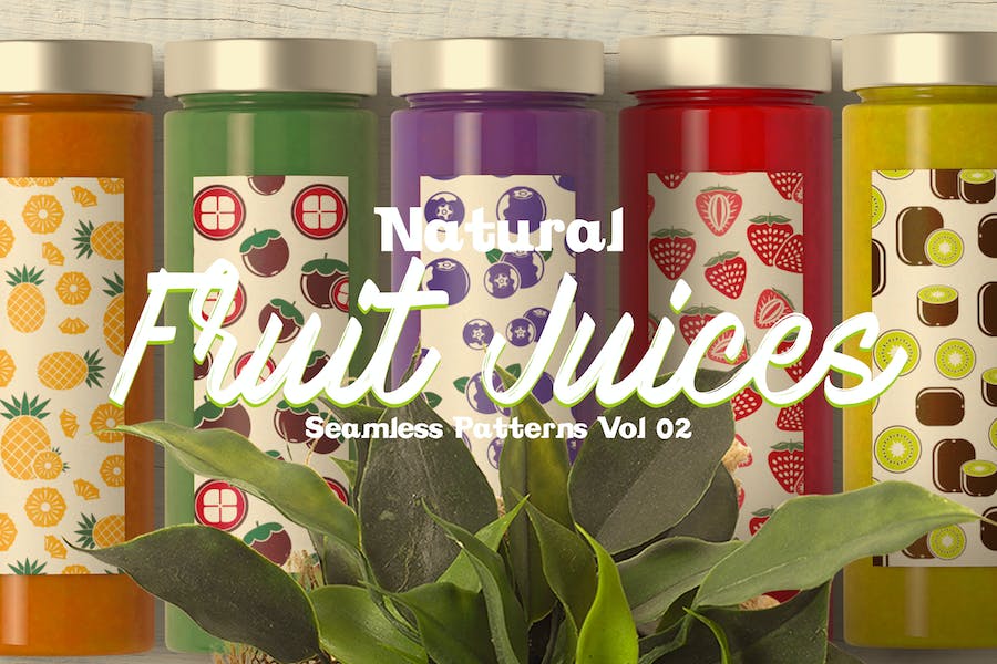 Premium Natural Fruit Juices Seamless Patterns Vol2  Free Download