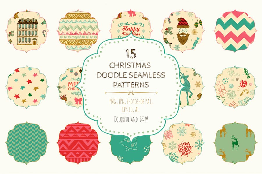 Premium 15 Christmas Seamless Patterns  Free Download