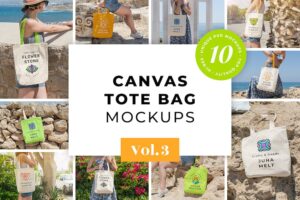 Banner image of Premium Canvas Tote Bag Mockups Pack Vol.3  Free Download