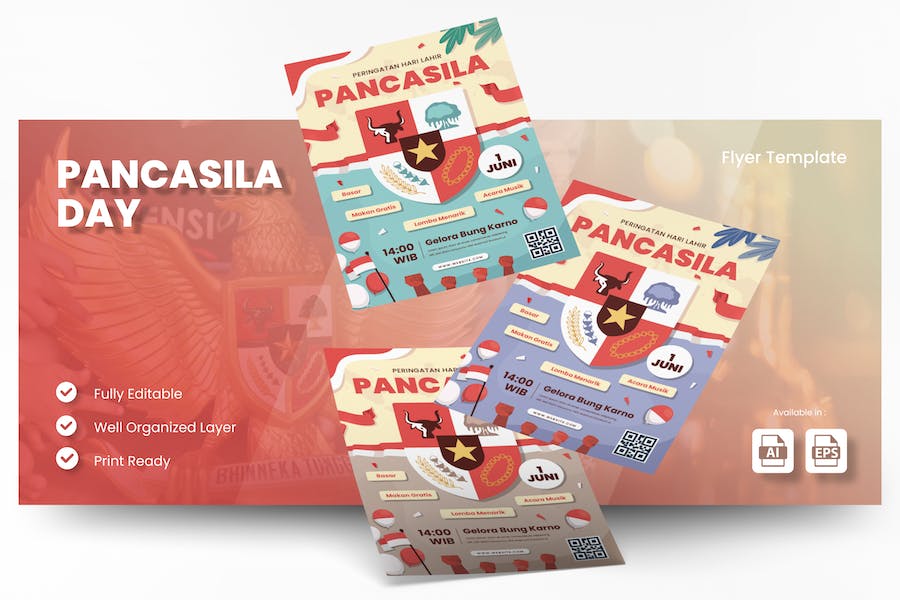 Premium Day Of Pancasila Flyer Template  Free Download