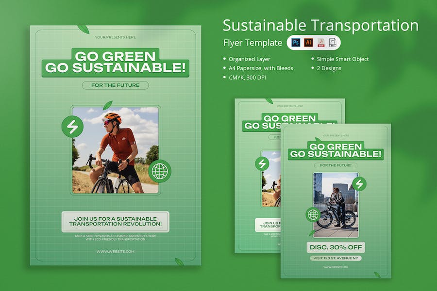 Premium Selom Sustainable Transportation Flyer  Free Download