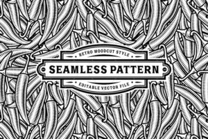 Banner image of Premium Seamless Chili Pepper Pattern - Black and White  Free Download