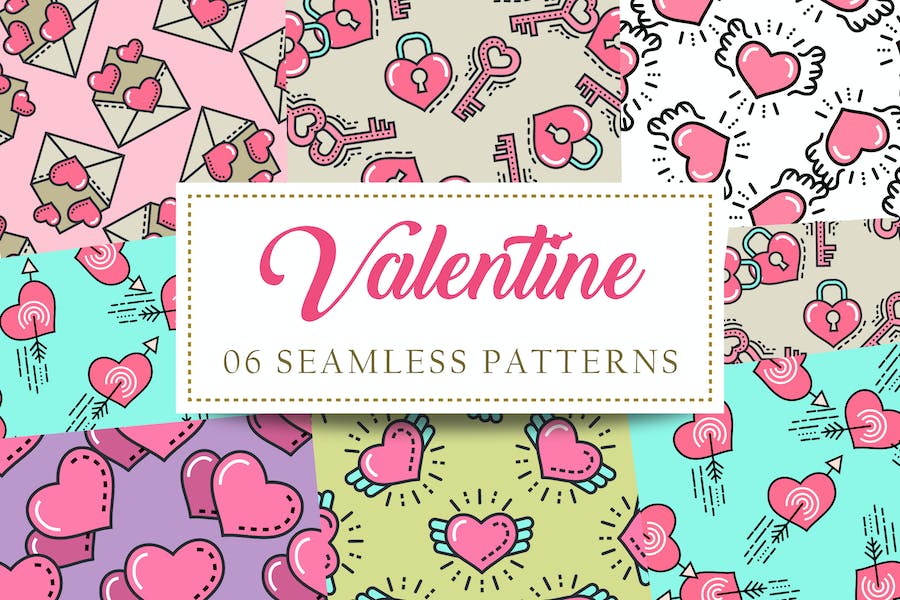 Premium Valentine Seamless Patterns  Free Download