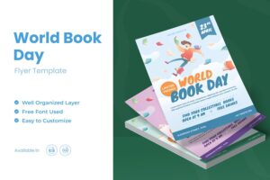 Banner image of Premium World Book Day Flyer AI & EPS Template  Free Download