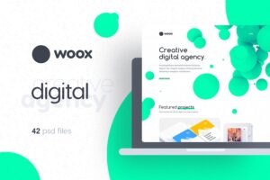 Banner image of Premium Woox Creative Digital Agency PSD Template  Free Download