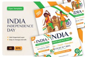 Banner image of Premium India Independence Day Flyer AI & EPS Template  Free Download