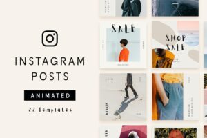 Banner image of Premium 22 Animated Instagram Post Templates - Minimalist  Free Download