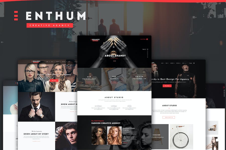 Premium Enthum Agency Portfolio PSD template  Free Download