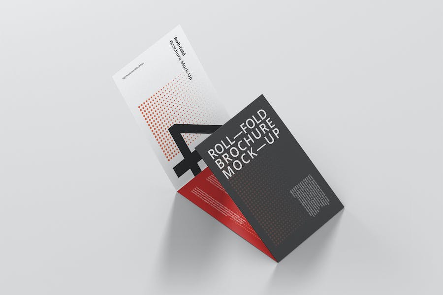 Premium Roll Fold Brochure Mockup Landscape DIN A4 A5 A6  Free Download
