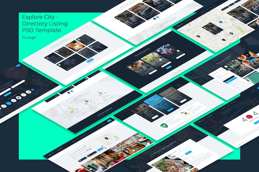 Premium Explore City Directory Listing PSD Template  Free Download
