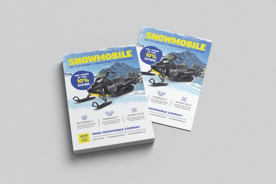 Premium Sale Snowmobile in Winter Flyer  Free Download