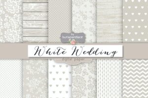 Banner image of Premium White Wedding Digital Paper Pack  Free Download
