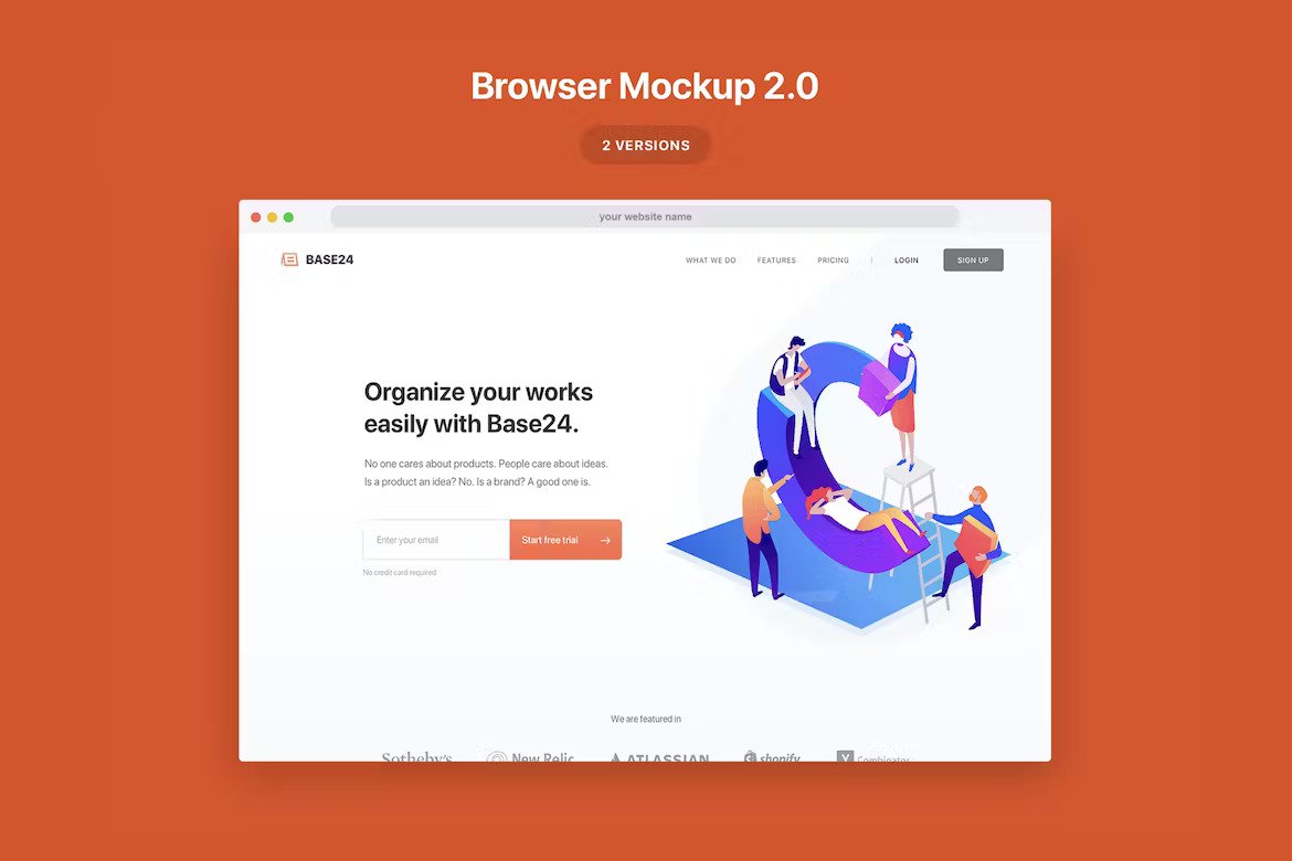 Premium Website Browser Mockup 2.0  Free Download
