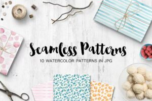 Premium Watercolor Seamless Patterns Set Free Download