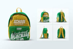 Premium School Backpacks Mock Up Free Download