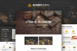 Premium Amalie's Bakery OnePage PSD Template Free Download