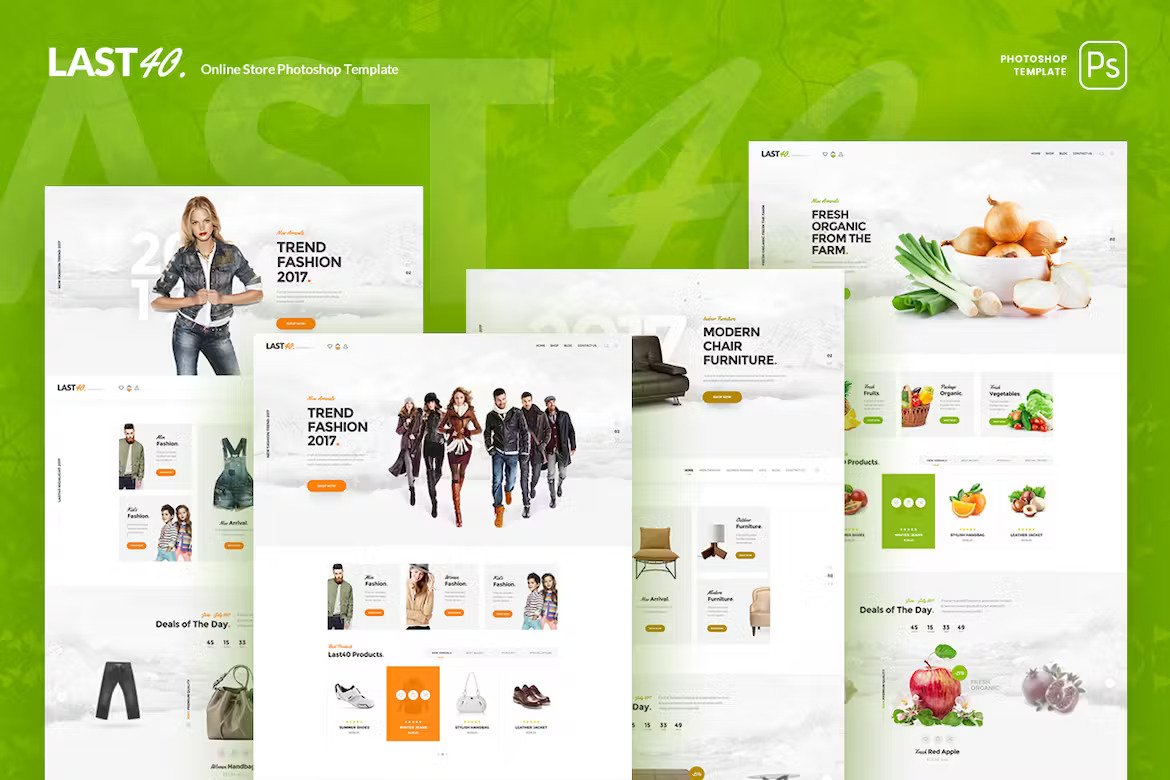 Premium Last40 Store Ecommerce PSD Template  Free Download