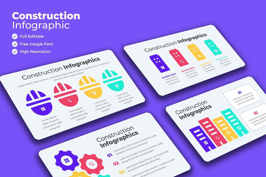 Premium Construction Infographics  Free Download