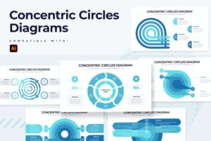 Banner image of Premium Concentric Circles Diagram Illustrator Infographic  Free Download