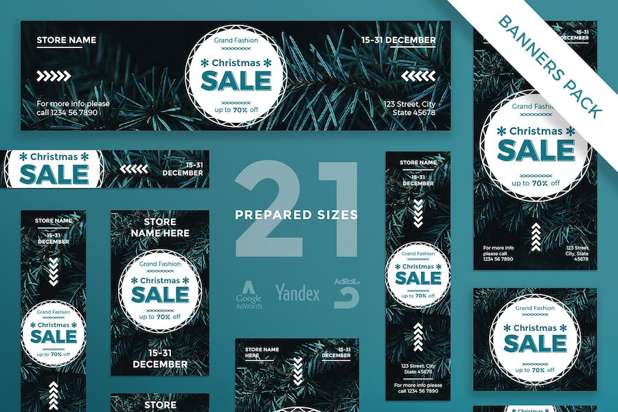 Premium Christmas Sale Banner Pack Template  Free Download