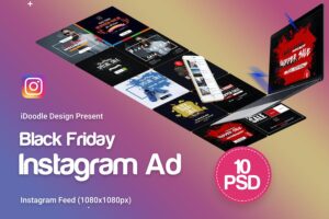 Banner image of Premium Black Friday Instagram Banners Ads - 10psd  Free Download