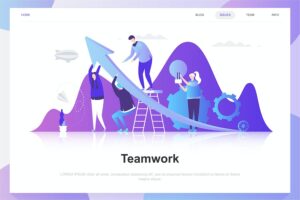 Banner image of Premium Teamwork Flat Concept  Free Download