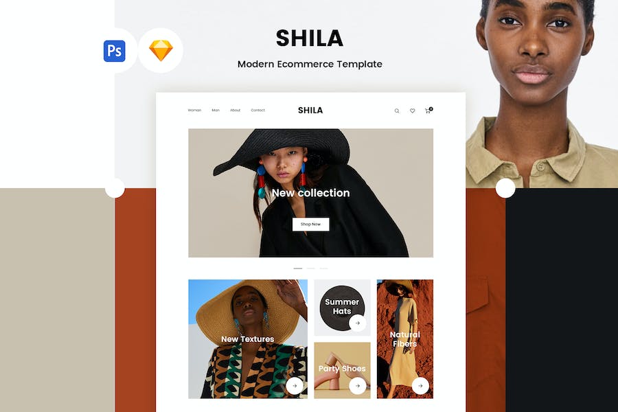 Premium Shila Ecommerce Template PSD & Sketch  Free Download