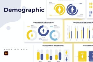 Banner image of Premium Business Demographics Illustrator Infographics  Free Download
