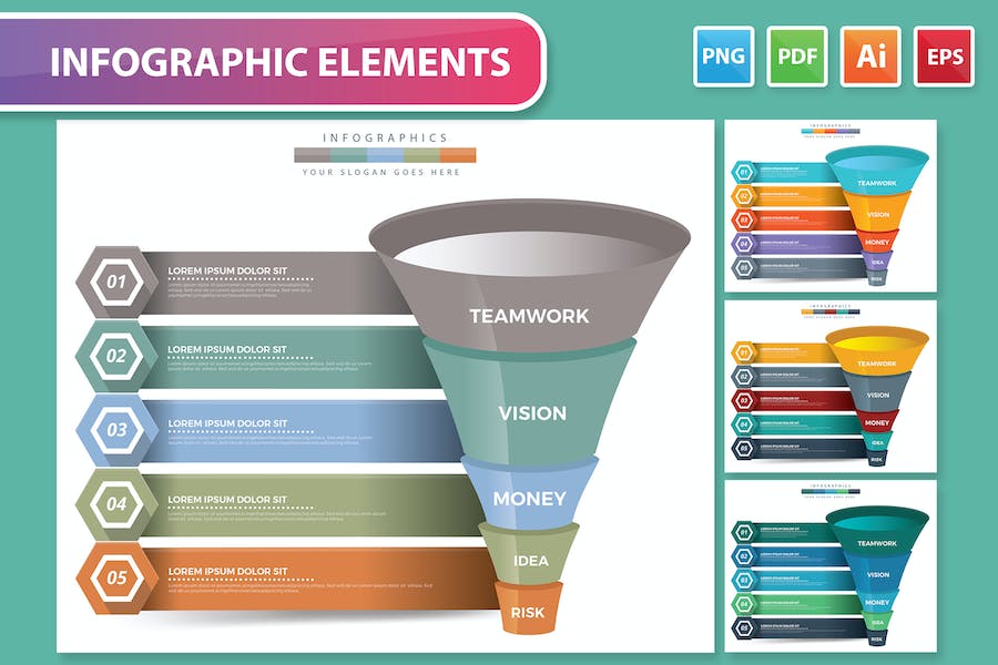 Premium Funnel Infographic Elements  Free Download