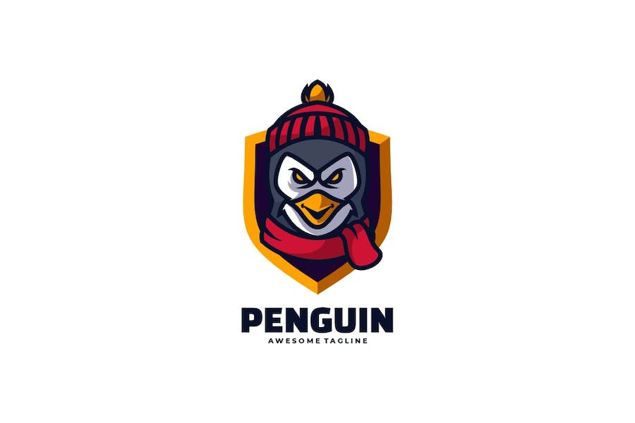 Premium Penguin Mascot Cartoon Logo  Free Download