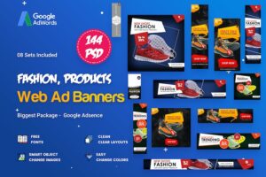 Banner image of Premium Product Banners Ads - 144 PSD - 08 Sets  Free Download